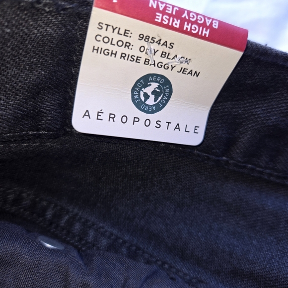 Aeropostale Aero High Rise Baggy Jeans Size 14 NWT Black Style 9854AS - Picture 12 of 16